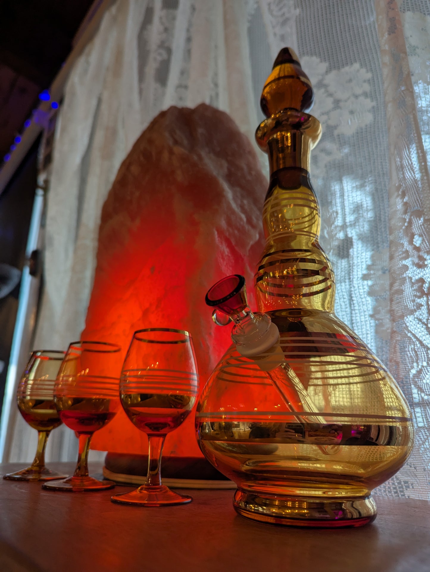 Mid-century Bohemian decanter set