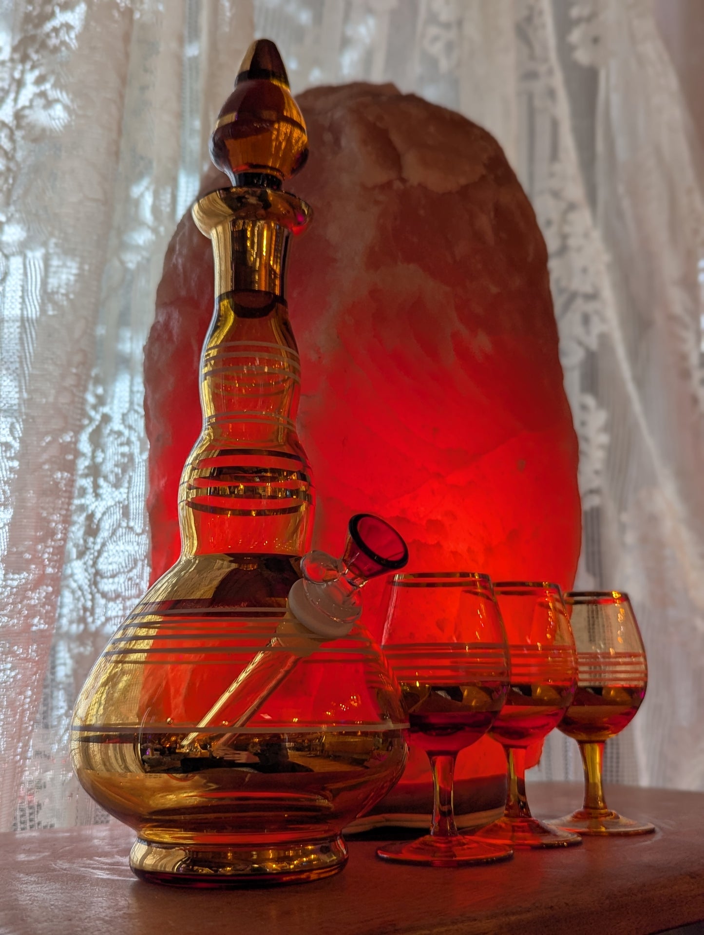 Mid-century Bohemian decanter set