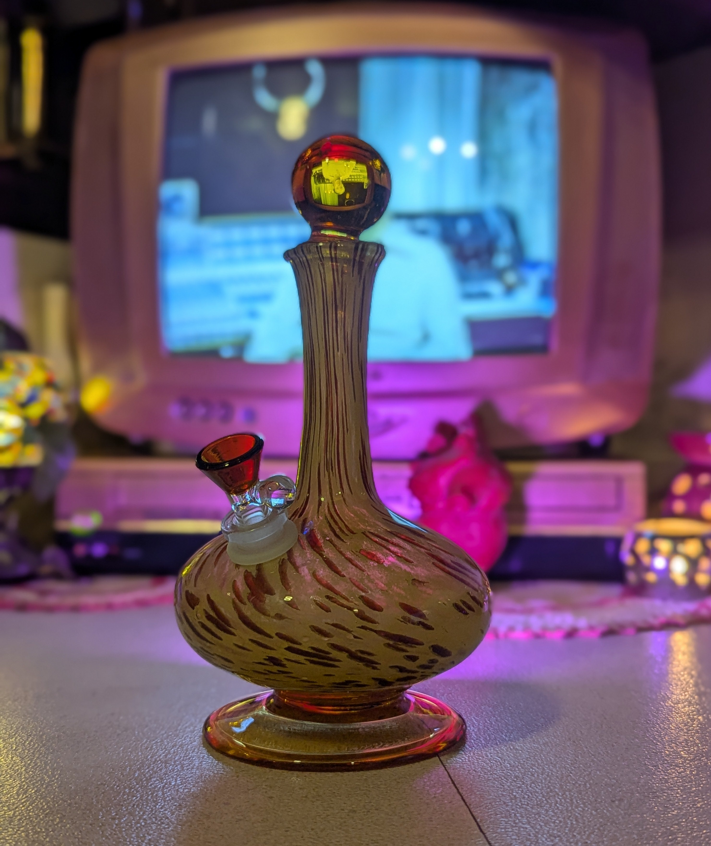 Murano White Crystal Decanter