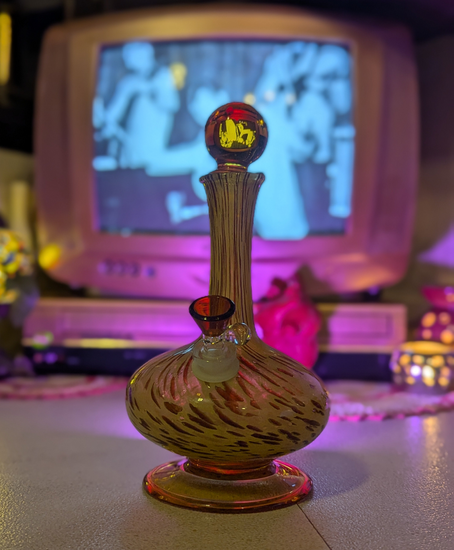 Murano White Crystal Decanter