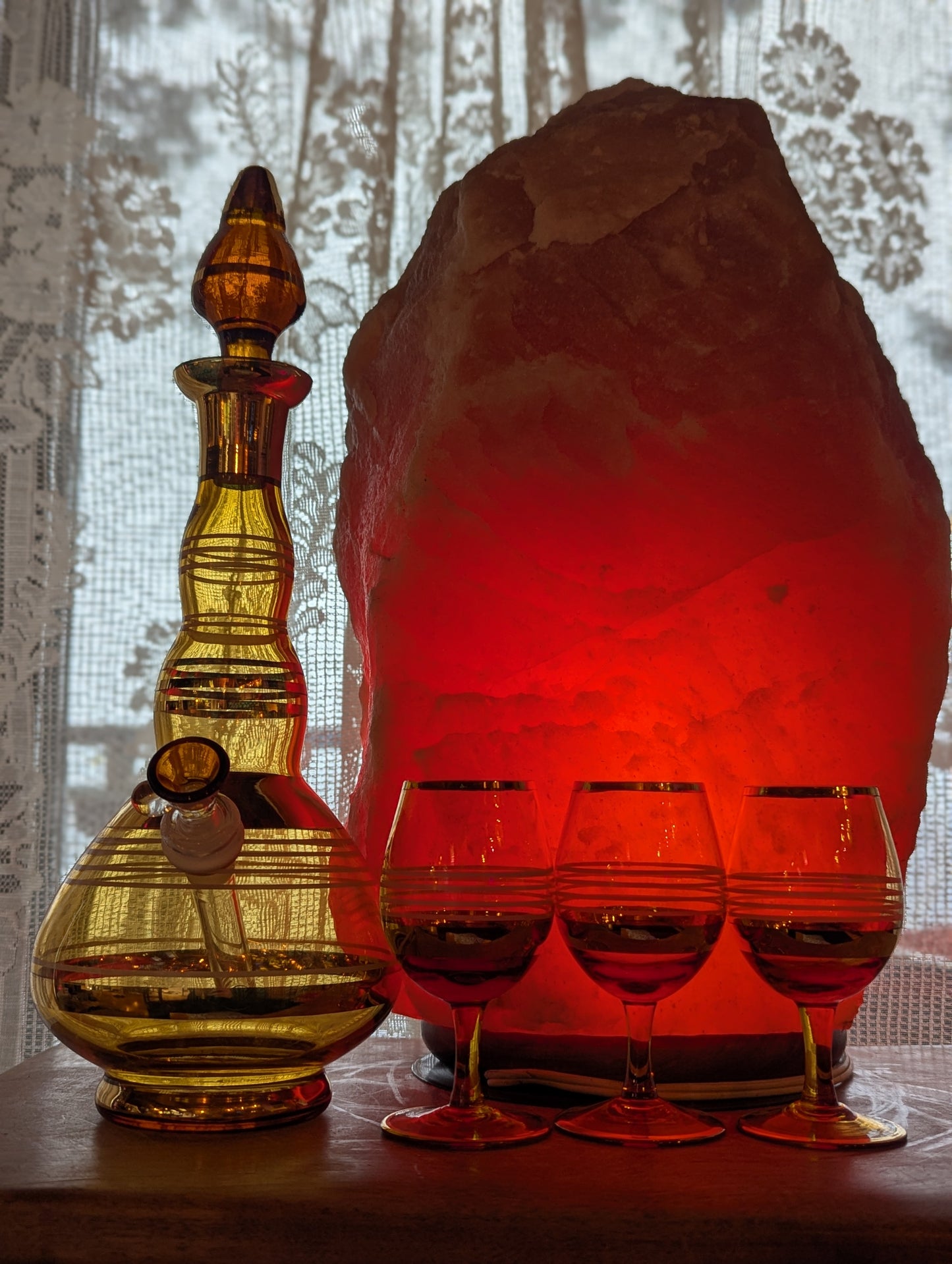 Mid-century Bohemian decanter set